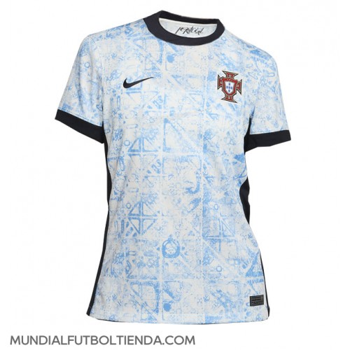 Camiseta Portugal Segunda Equipación Replica Eurocopa 2024 para mujer mangas cortas